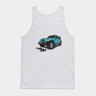 Jeep Wrangler - Ocean Blue Tank Top